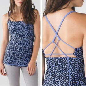 Lululemon Dancing Warrior Tank Ace Spot Lullaby Black Womens Size 6